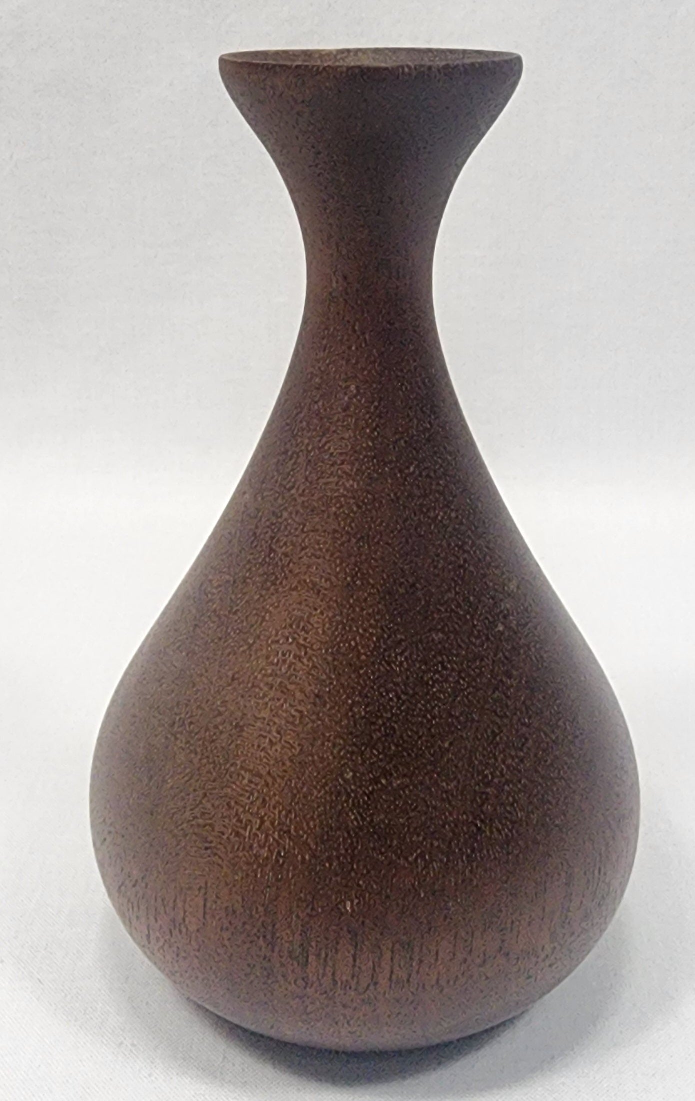 Mahogany Treen Ware Vase, Signed