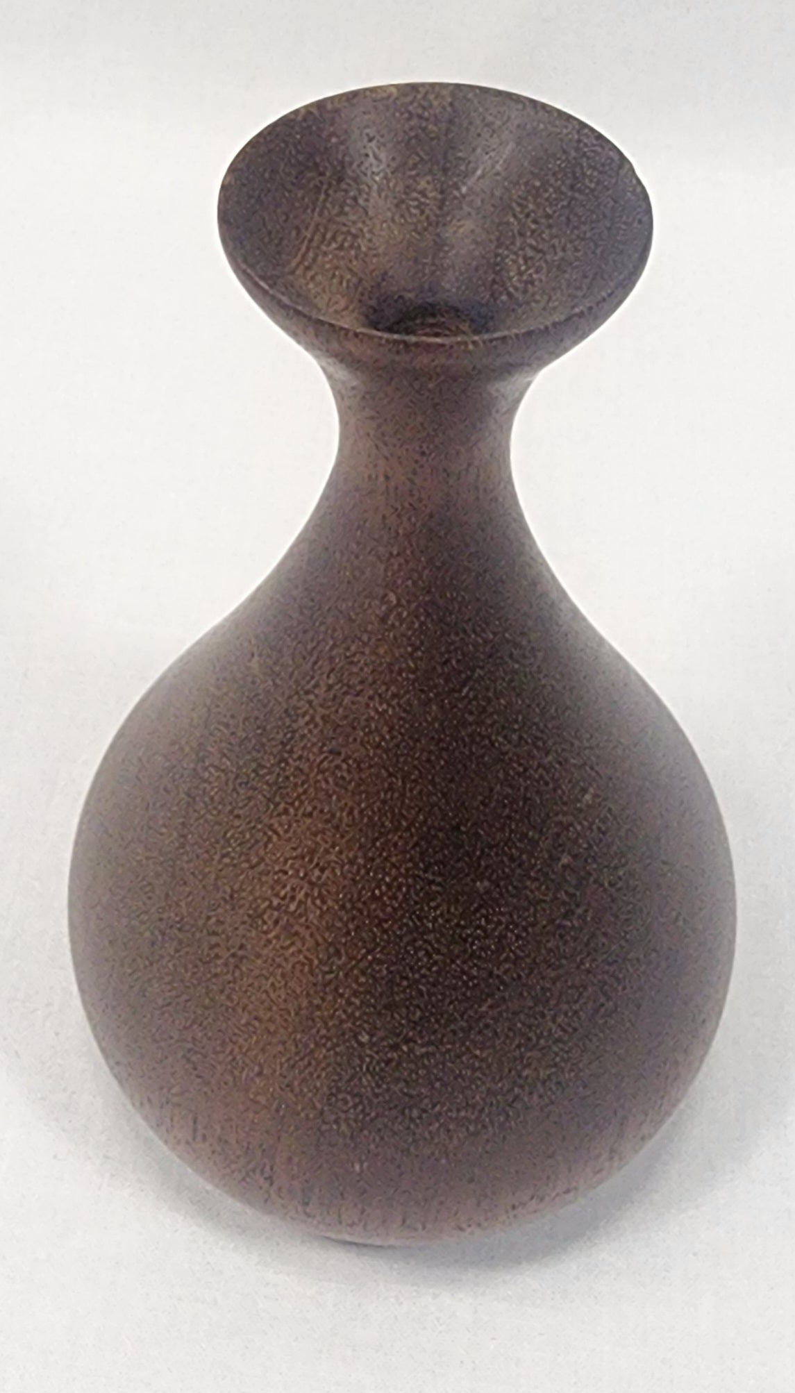 Mahogany Treen Ware Vase, Signed