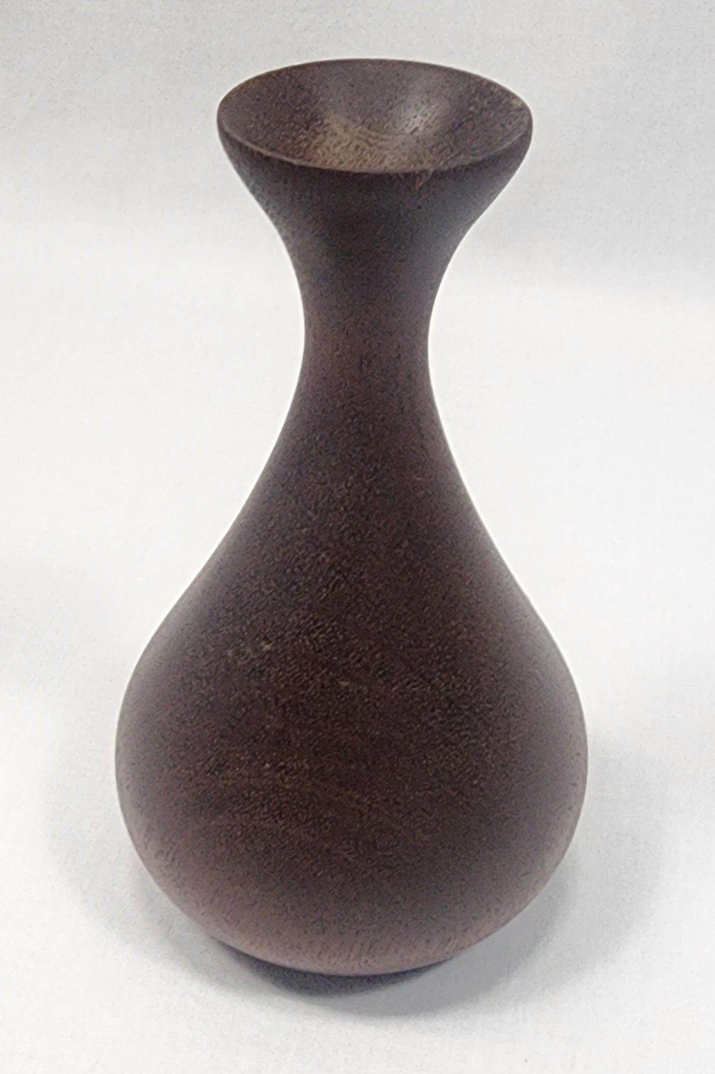 Mahogany Treen Ware Vase, Signed