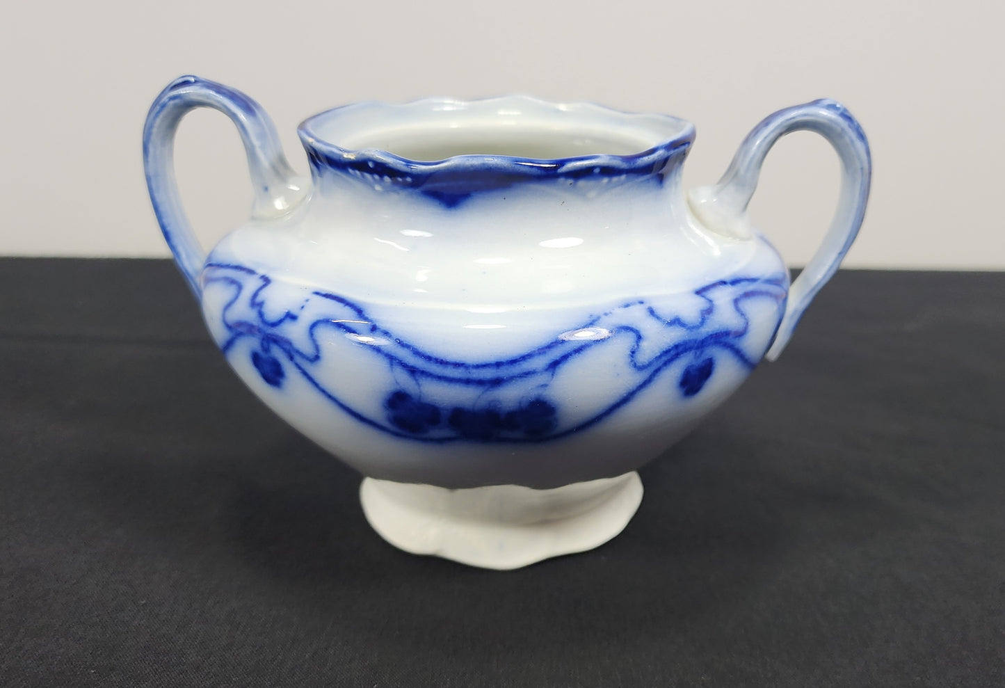 Flow Blue Paris Sugar Bowl by New Wharf Pottery