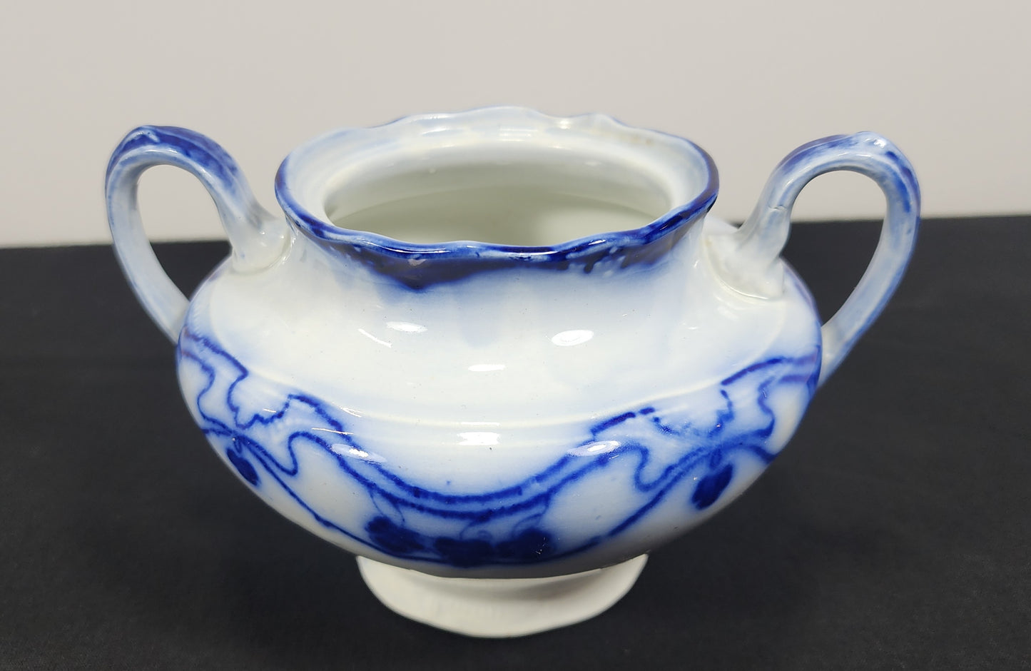 Flow Blue Paris Sugar Bowl by New Wharf Pottery