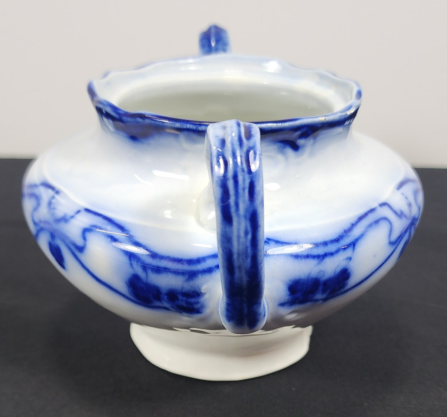 Flow Blue Paris Sugar Bowl by New Wharf Pottery