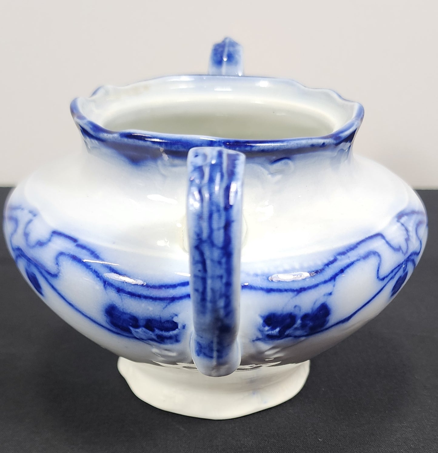 Flow Blue Paris Sugar Bowl by New Wharf Pottery