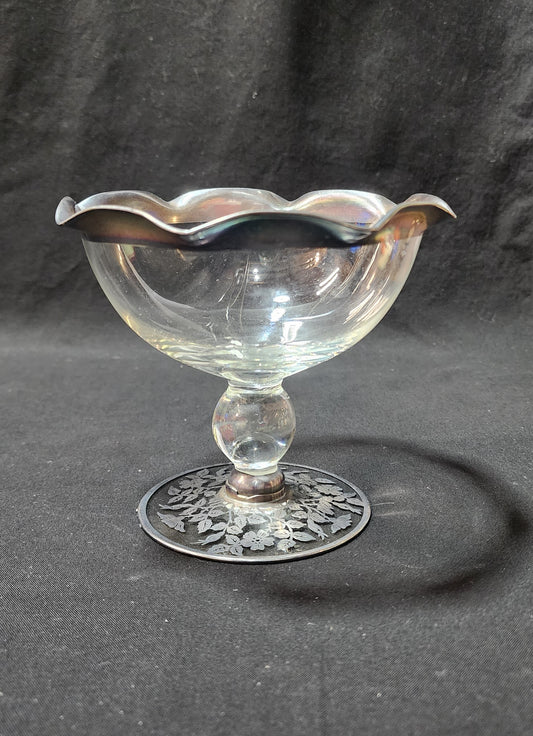 Silver Overlay Compote Bowl